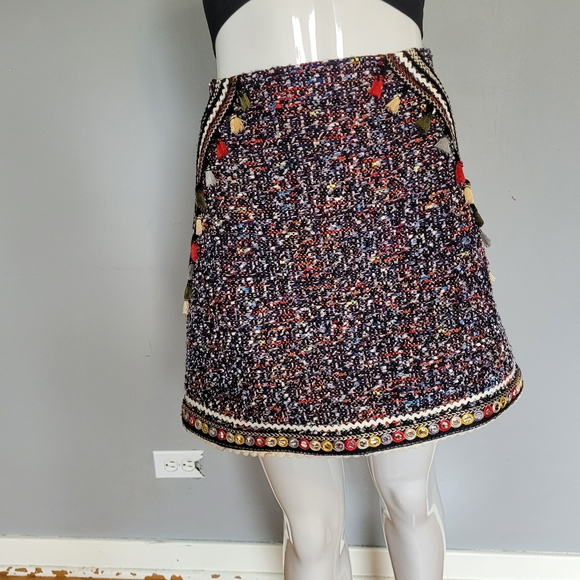 Zara Tassel Tweed Mini Skirt, VGUC, Size M - Picture 1 of 7